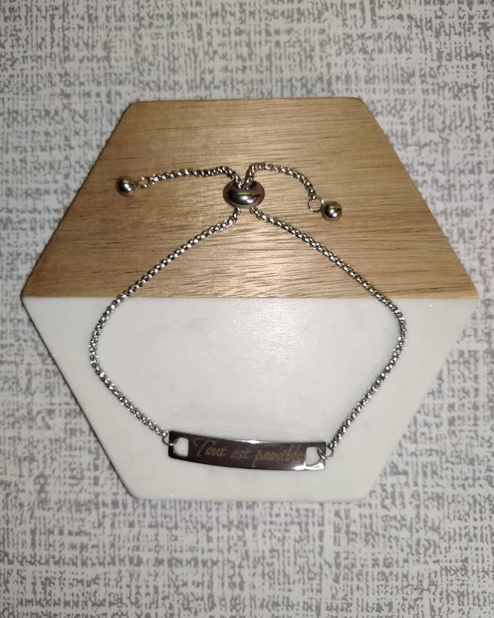 Stainless Steel Slider Bracelet - Personalized