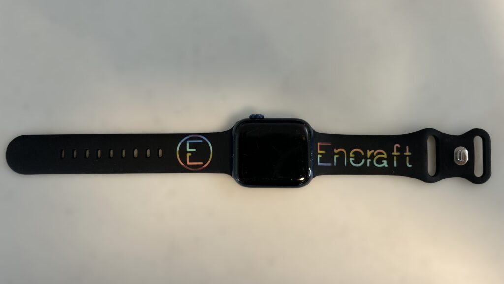 Silicone Apple Watch Bands with Laserable Rainbow Filling