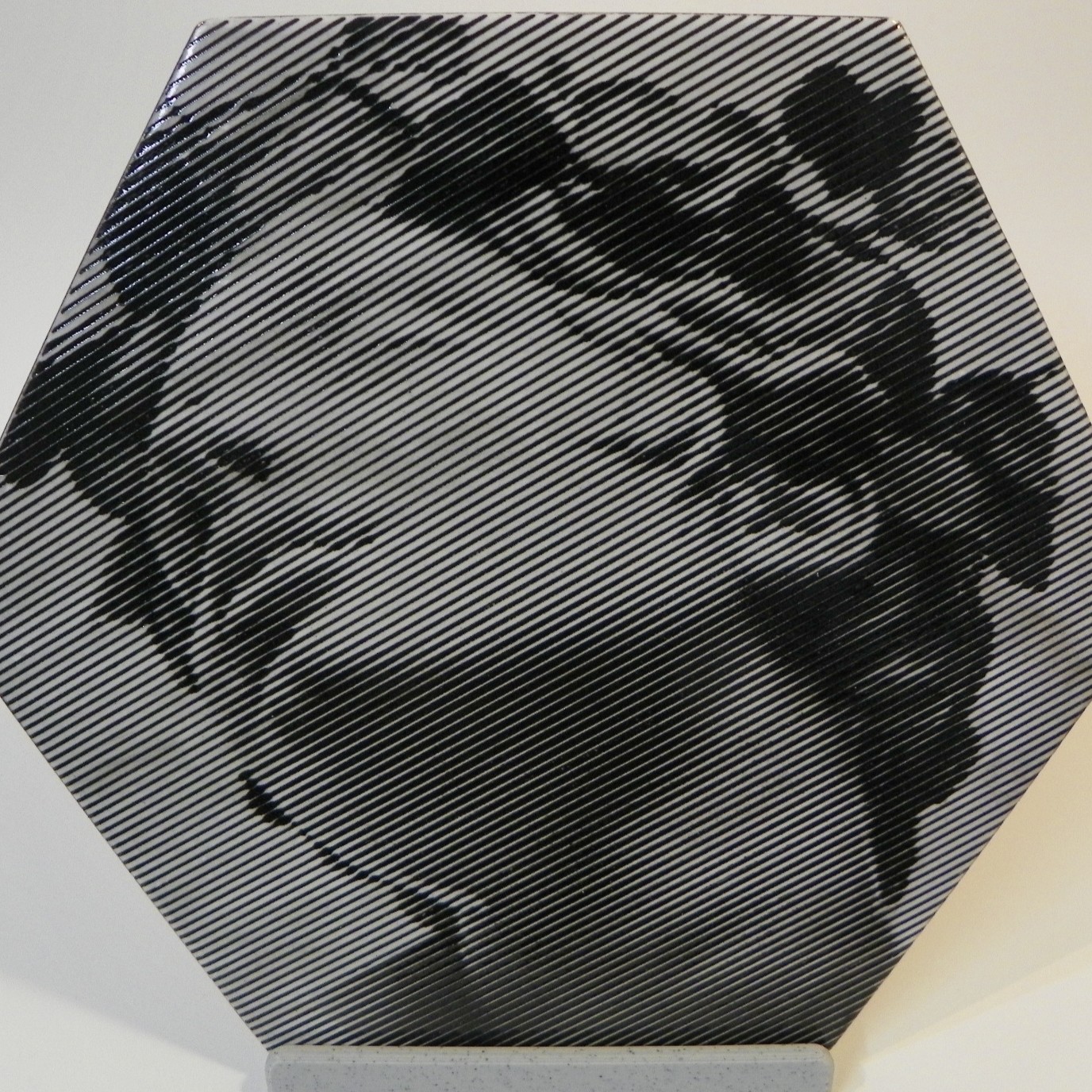 Engraved Greek Woman on Hexagon Tile - Image 2