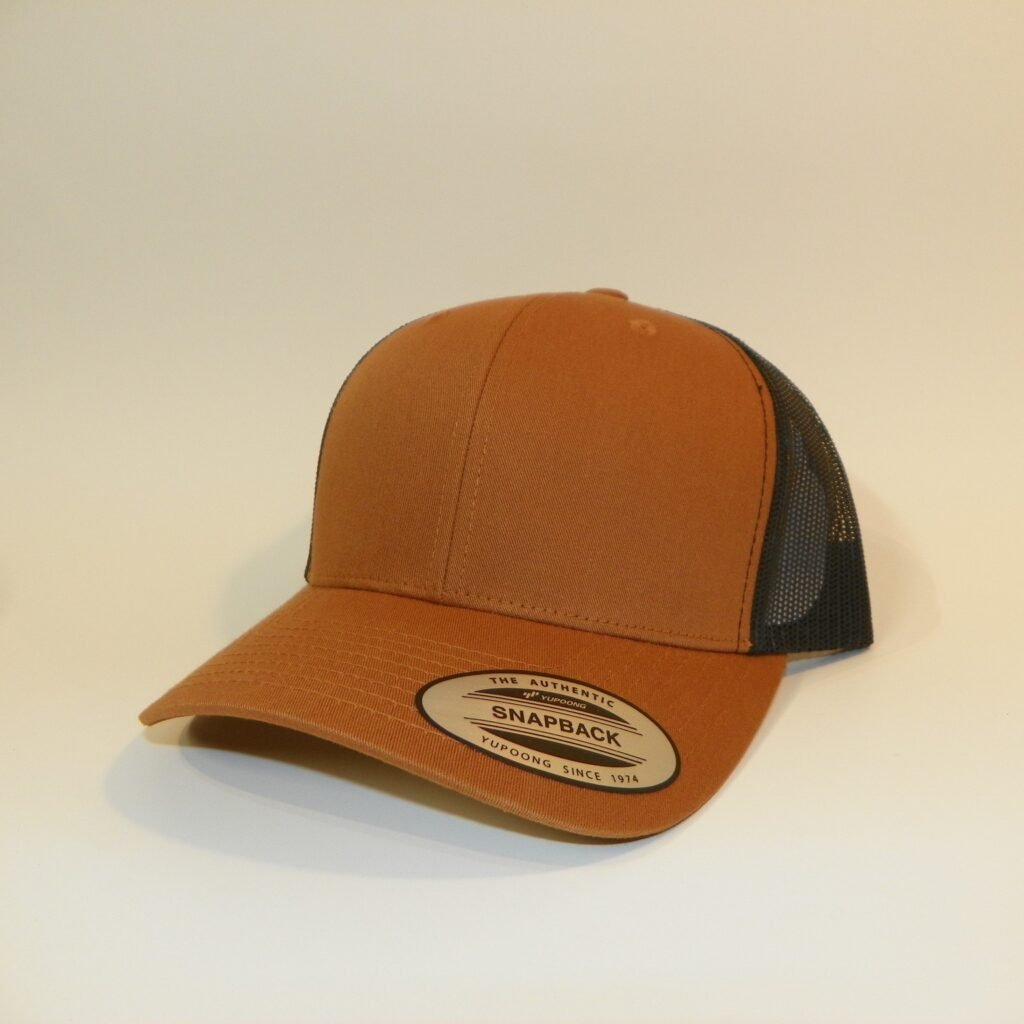 Retro Trucker Hat with Patch – Caramel/Black