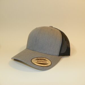 Retro Trucker Hat with Patch –  Heather Grey/Black