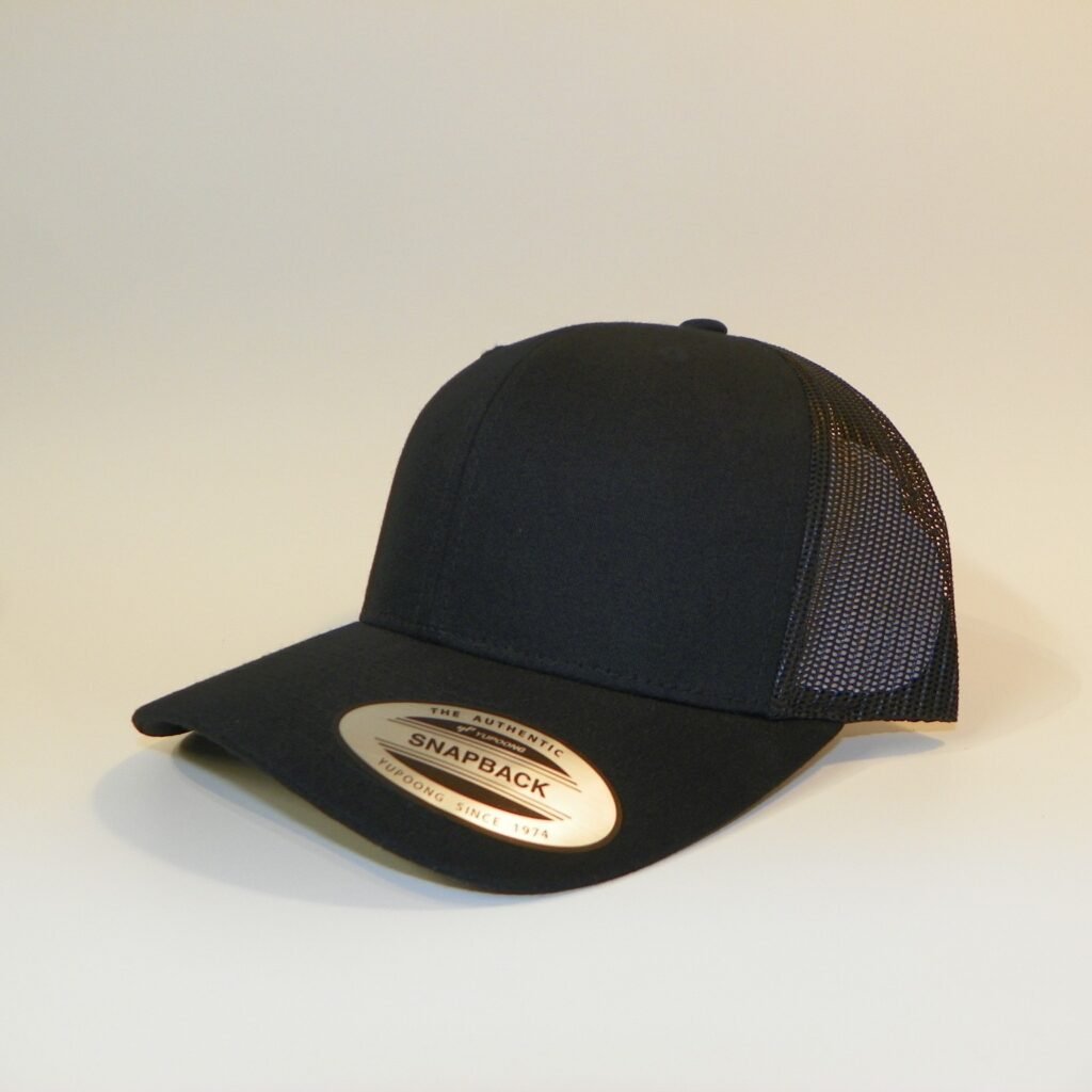 Retro Trucker Hat with Patch– Black