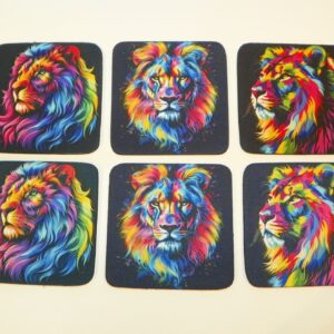 Colorful Lion Coaster Set
