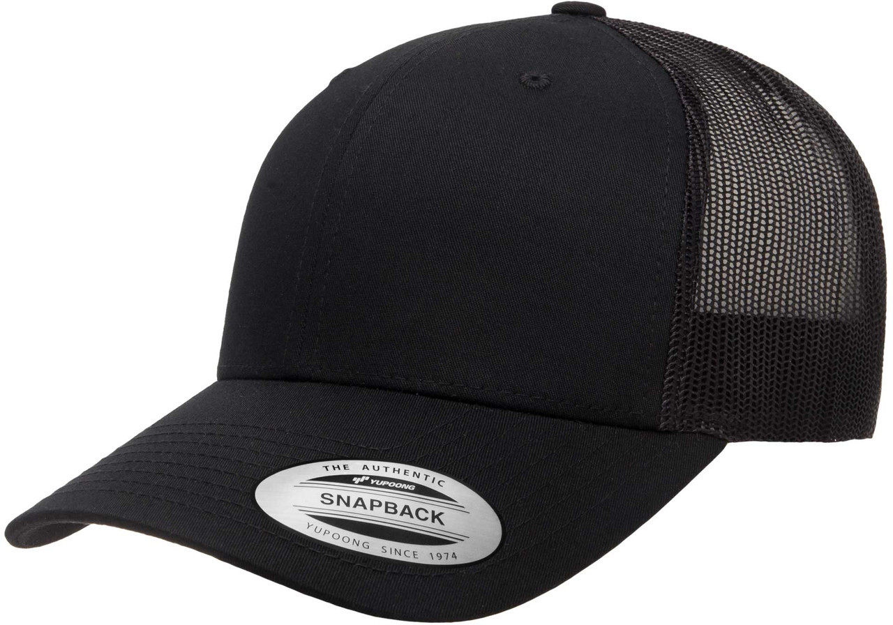 Retro Trucker Hat with Patch– Black - Image 2